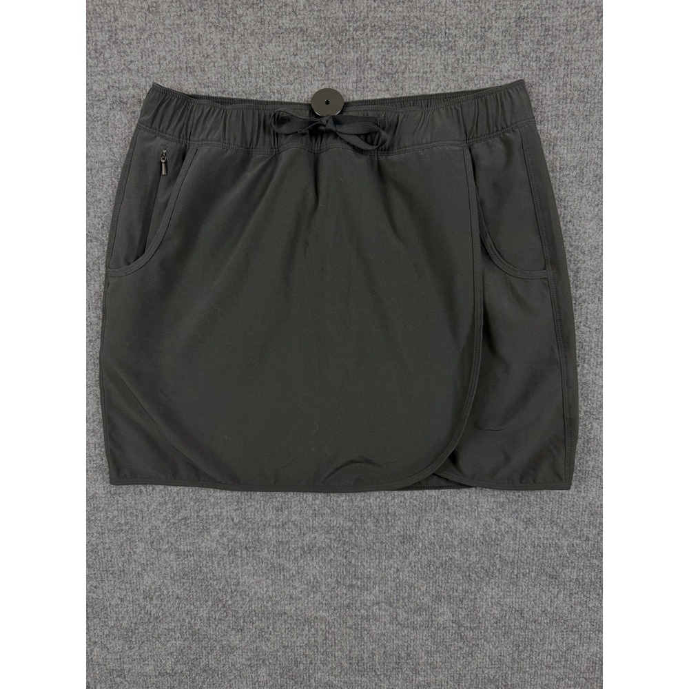 Patagonia Athletic Crossover Skort Black Elastic Waist Active Skirt Pockets Med